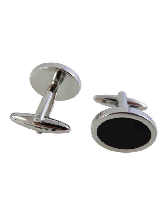 Cufflinks 2x1,5cm Black Oval