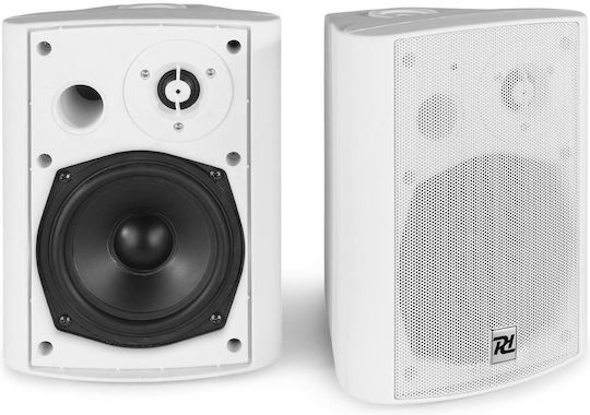 Power Dynamics DS65MW Self-powered Wall-mounted Speakers with Bluetooth (Pair) 22x30x24cm White