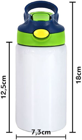 Koupakoupa Kinder Trinkflasche SpongeBob Rostfreier Stahl mit Stroh Weiß 350ml