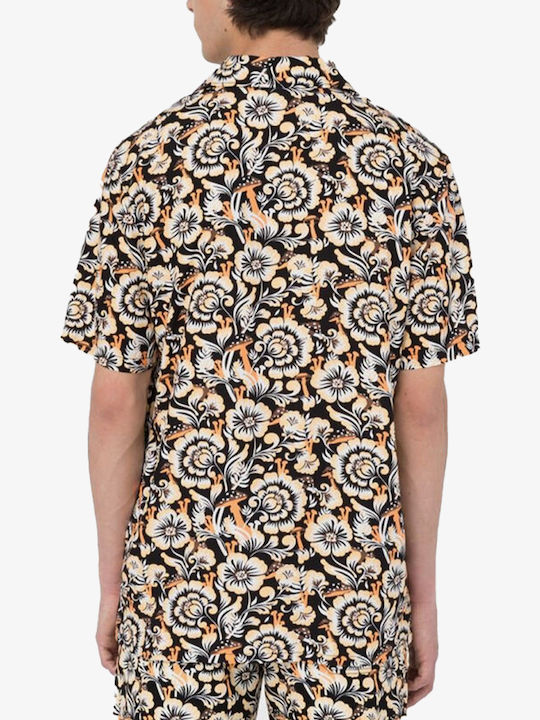 Dickies Men's Shirt Short Sleeve Floral Black