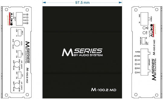 Audio System M100.2 Car Audio Amplifier 2 Channels Class A/B