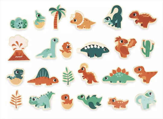 Janod Μαγνητικό Παιχνίδι Κατασκευών Dinos για Παιδιά 2+ Ετών