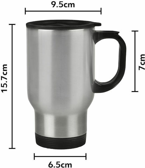 Koupakoupa AEK Glass Thermos Stainless Steel 450ml Silver With Handle