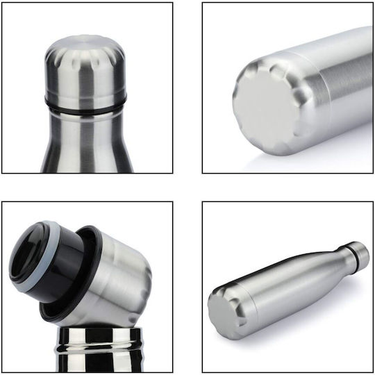 Koupakoupa Recyclable Bottle Thermos Stainless Steel BPA Free 500ml Silver