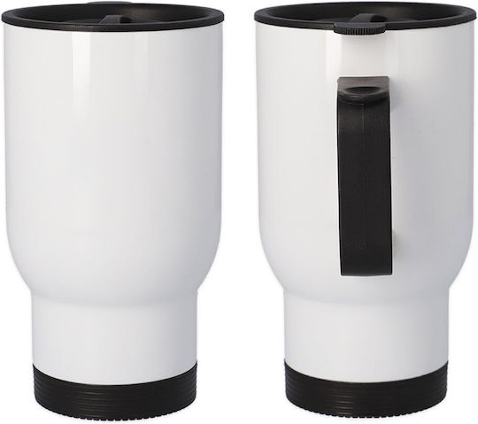 Koupakoupa Stainless Steel Thermos Bottle 450ml White with Handle