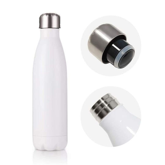 Koupakoupa Recyclable Bottle Thermos Stainless Steel BPA Free 500ml White