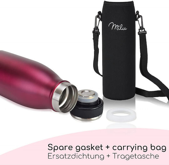 Milu Kids Μπουκάλι Θερμός Ανοξείδωτο 750ml Ροζ