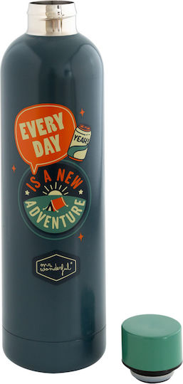 Mr. Wonderful day Μπουκάλι Θερμός Ανοξείδωτο 750ml Μπλε