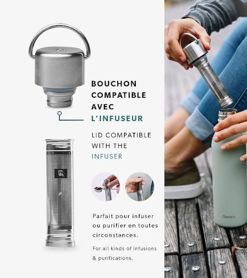 Qwetch Stainless Steel Thermos Bottle BPA Free 600ml Green