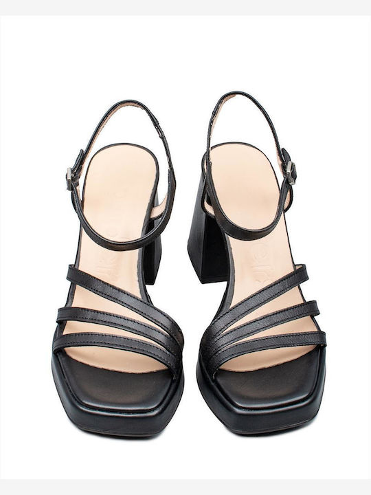 Wonders Leather Women's Sandals Iseo V Black