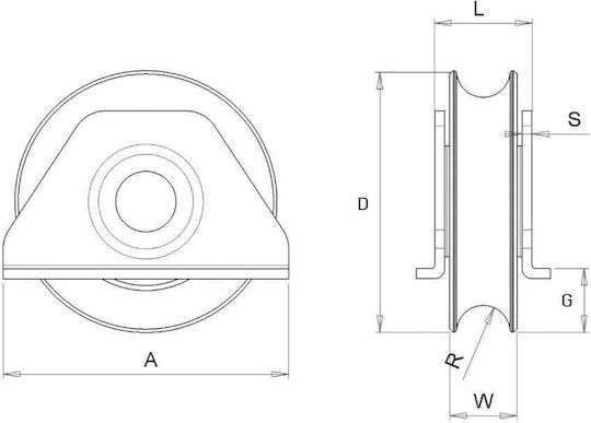 Delta Ioannidis Ράουλο με Βάση και Ρουλεμάν Μεταλλικό 100mm 31.0099