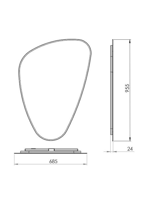 Karag Elena Bathroom Mirror Led 65x100cm Gold