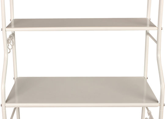 Keskor Floor Bathroom Shelf Metallic with 3 Shelves 65x25x154cm White