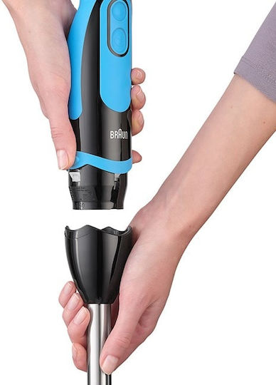 Braun Multiquick 5 Vario Fit Handmixer mit Inox-Stab 1000W Blauer