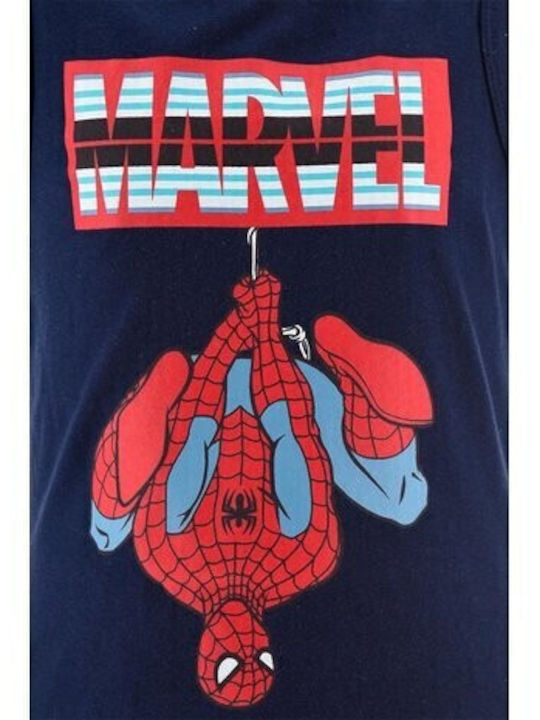 Marvel Παιδική Πιτζάμα Καλοκαιρινή Navy Μπλε