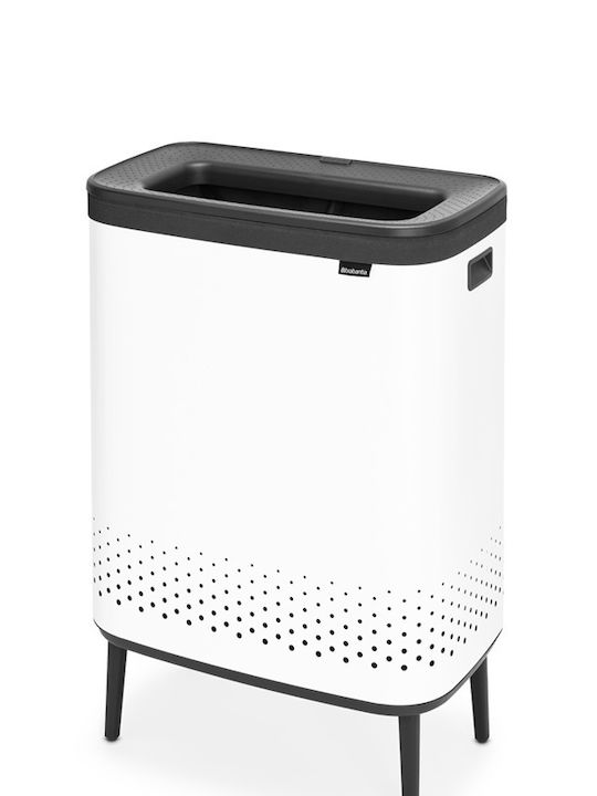 Brabantia Laundry Basket Metallic with Cap White