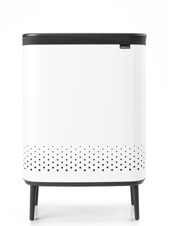 Brabantia Καλάθι Απλύτων Μεταλλικό 90lt με Καπάκι Λευκό