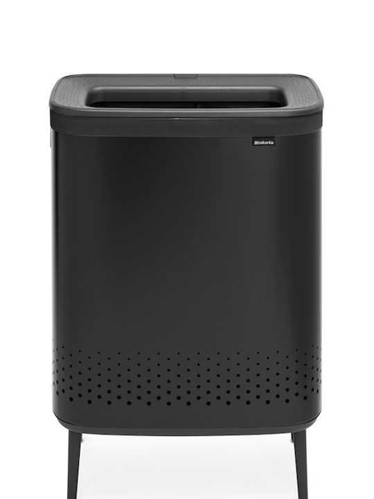Brabantia Καλάθι Απλύτων Μεταλλικό 90lt με Καπάκι Μαύρο