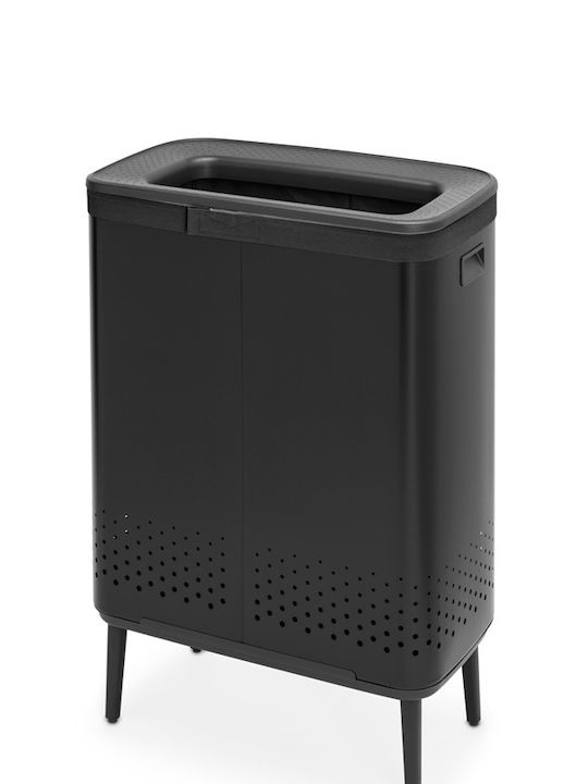 Brabantia Καλάθι Απλύτων Μεταλλικό 90lt με Καπάκι Μαύρο