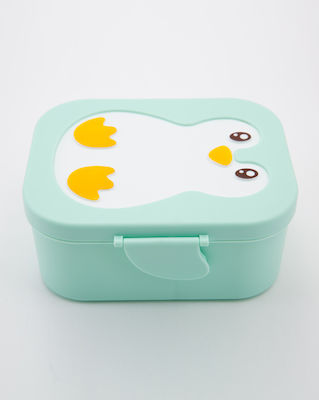 Penguin Kids Lunch Plastic Box Mint L17xW14.5xH7.5cm