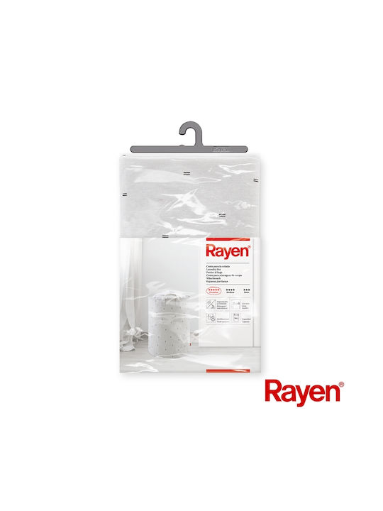 Rayen Fabric Collapsible Laundry Basket 70lt 55x55x40cm White