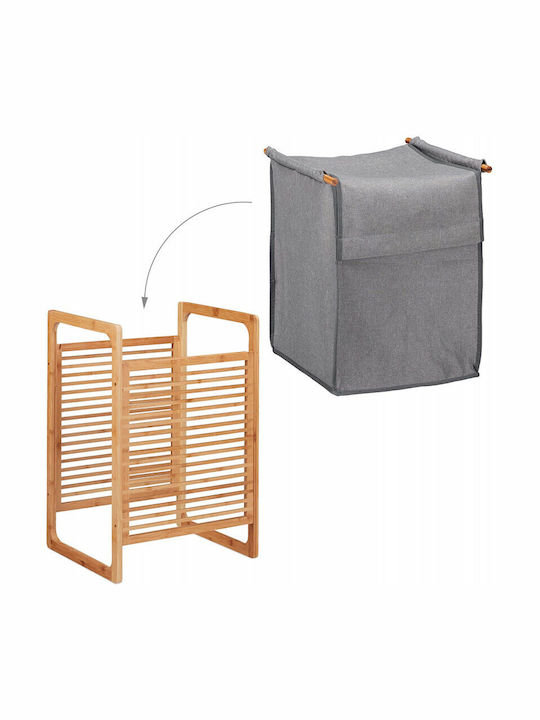 Relaxdays Wäschekorb Bamboo 6lt Grau