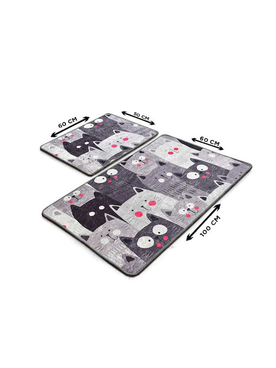 Chilai Home Rutschfest Set Badematten Synthetisch,Polyester/Cotton/Leather Rechteckig 359CHL2376 Gray 2Stück