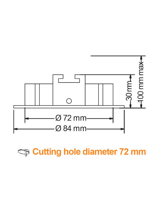 KT Lighting Στρογγυλό Μεταλλικό Πλαίσιο για Σποτ GU5.3 Λευκό 1τμχ