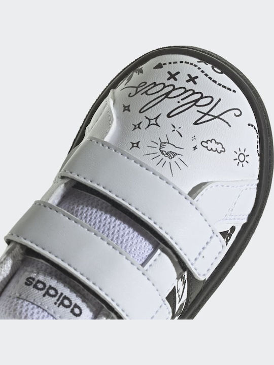Grand Court GRAND COURT 2.0 Kids Sneakers with Scratch Cloud White / Core Black / Pulse Lime