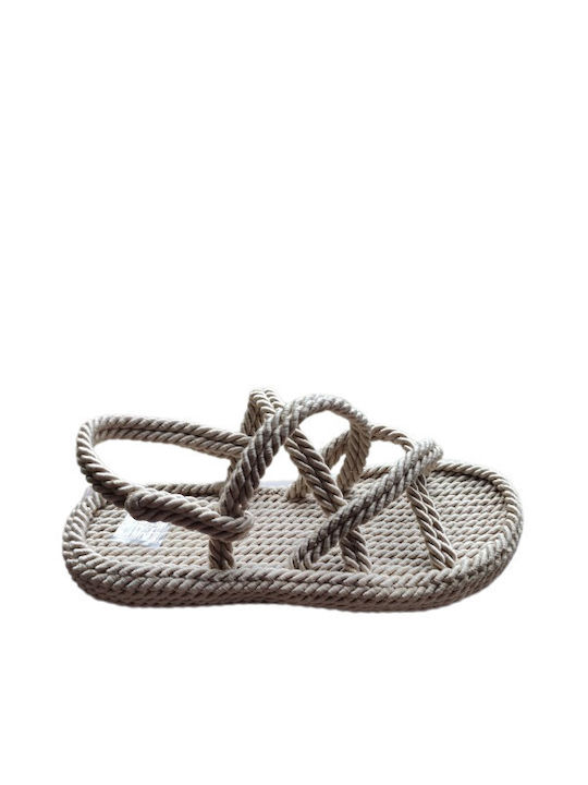 Women's Sandals With Rope Stratigos 214 Beige