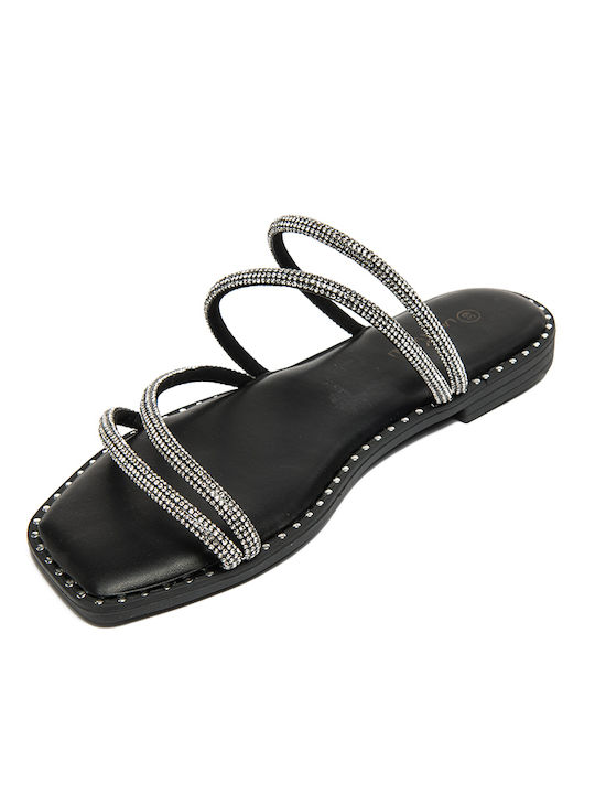 Laura Virgili Damen Flache Sandalen in Schwarz Farbe