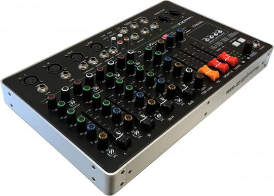ZZiPP ZZMX8L Analoge Konsole 6.0 Kanäle mit Phantom Power & 4 XLR-Eingänge & Bluetooth