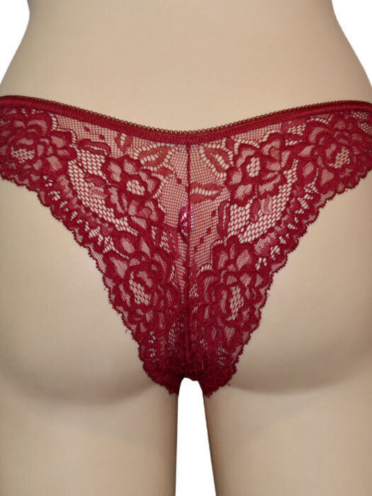 Elite Form Women's Brazil with Lace Burgundy