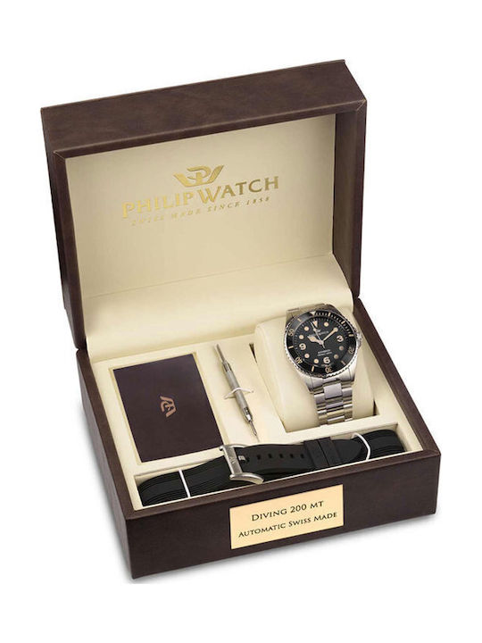 Philip Watch Men's Watch 42mm Automatic with Silver Metal Bracelet
