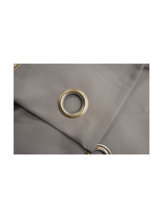 Decotelia Blackout Curtain with Grommets Gray 140x260cm