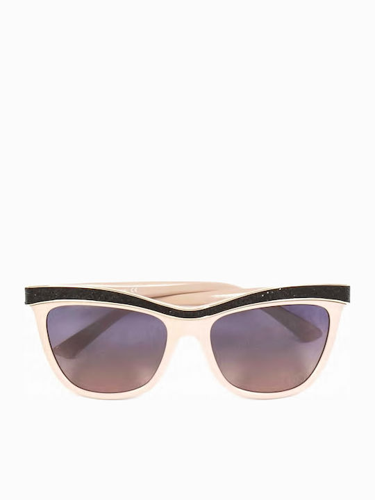 Swarovski Women's Sunglasses with Beige Plastic Frame and Black Lens SW75 72B
