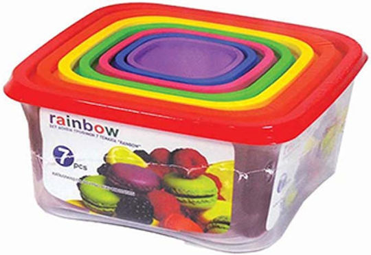 Sidirela Rainbow Set Plastic Lunch Boxes Multicolour 7 Pieces