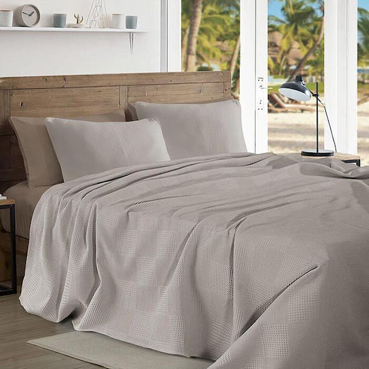 Cotton Linen Einzelhoteldecke Pique Beige 160x260cm 5Stück