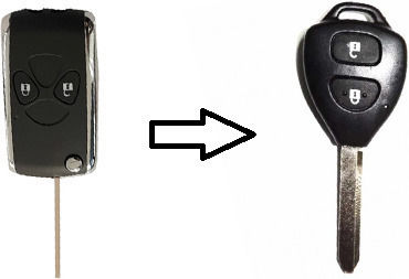 Toyota Foldable Car Key Shell with Blade with 2 Buttons for Toyota