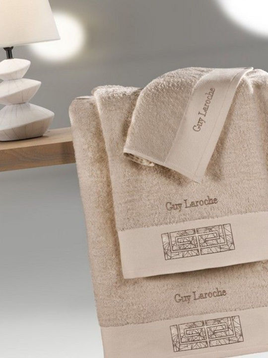 Guy Laroche 3pc Bath Towel Set Tetra Sand Weight 500gr/m²