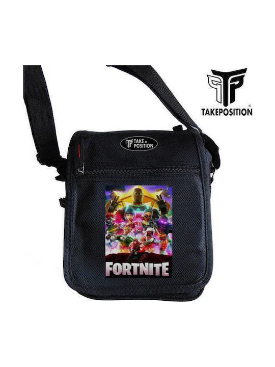 Fortnite Ανδρική Τσάντα Ώμου / Χιαστί Μαύρη