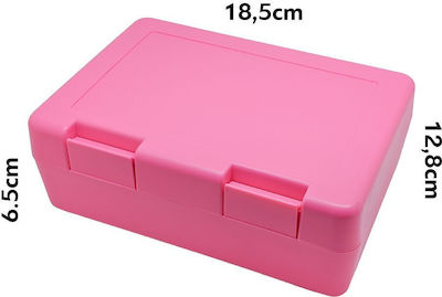 Kids Lunch Plastic Box Pink L18.5xW12.8xH6.5cm