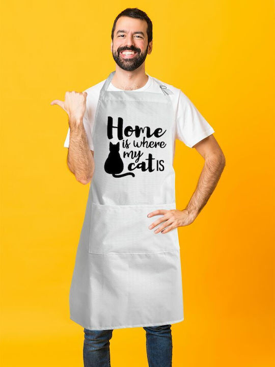 Koupakoupa cat Ποδιά Κουζίνας Λευκή KP_8997_APRON-BBQ-ADULT