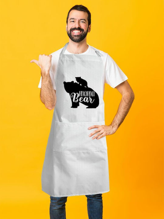 Koupakoupa Mama Bear kid Ποδιά Κουζίνας Λευκή KP_3039_APRON-BBQ-ADULT