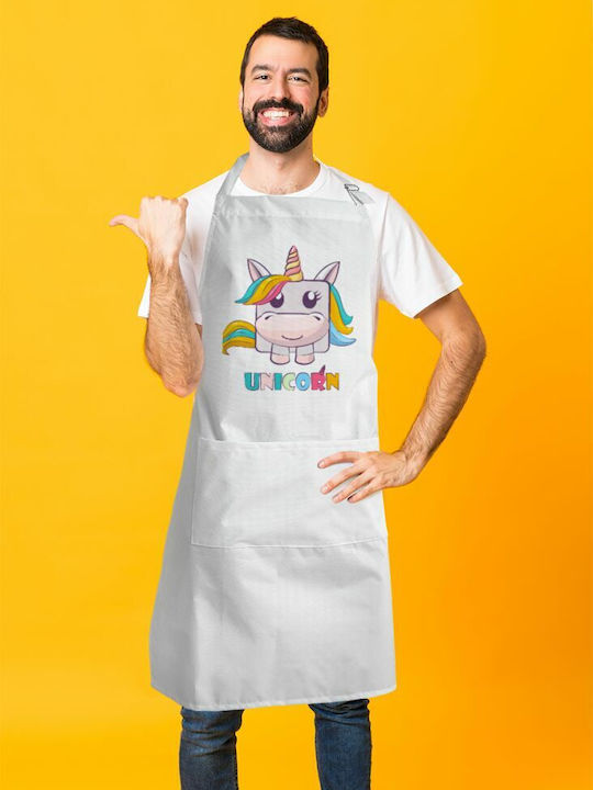 Koupakoupa Unicorns Küchenschürze Weiß KP_8709_APRON-BBQ-ADULT 1Stück