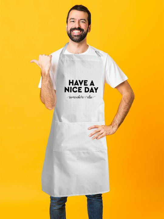 Koupakoupa Have a nice day Küchenschürze Weiß KP_341_APRON-BBQ-ADULT 1Stück