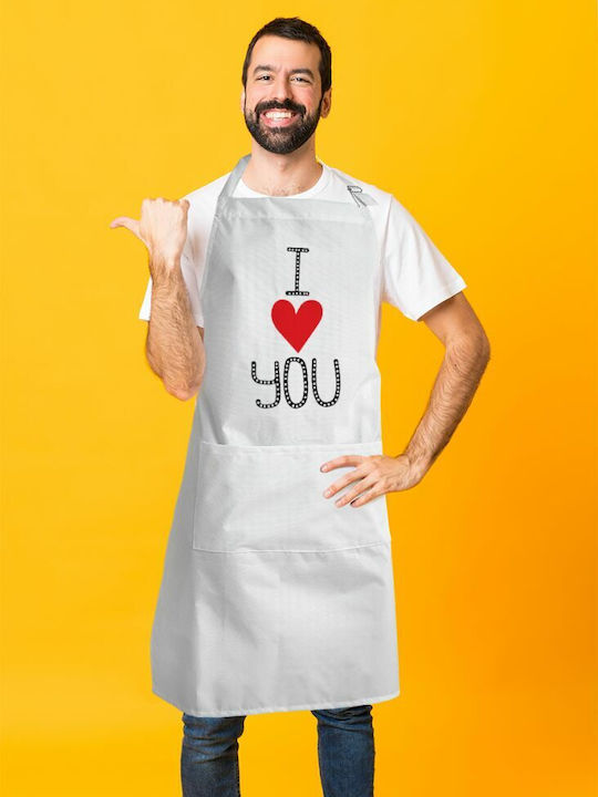 Koupakoupa Love Küchenschürze Weiß KP_5170_APRON-BBQ-ADULT 1Stück