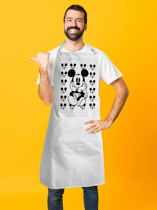 Koupakoupa Mickey Küchenschürze Weiß KP_1639_APRON-BBQ-ADULT 1Stück