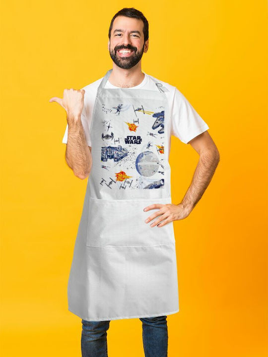 Koupakoupa πόλεμος Küchenschürze Weiß KP_7105_APRON-BBQ-ADULT 1Stück