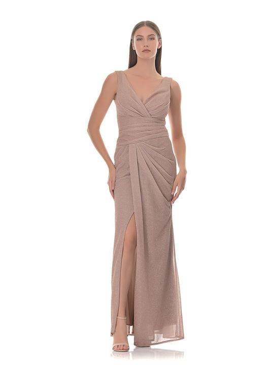 Farmaki Summer Maxi Evening Dress Gold